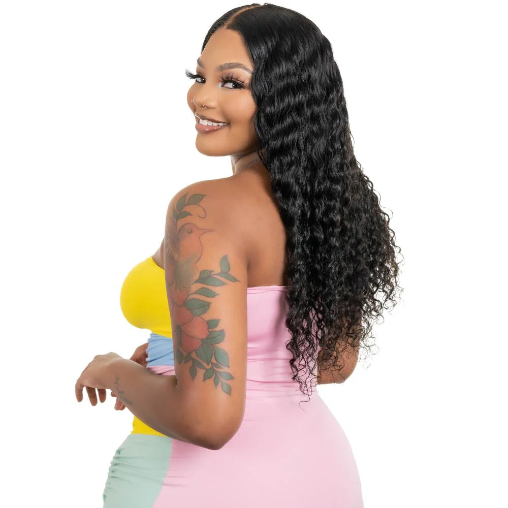 Black Girll Collections Deep Wave 4x4 Transparent Closure Wig
