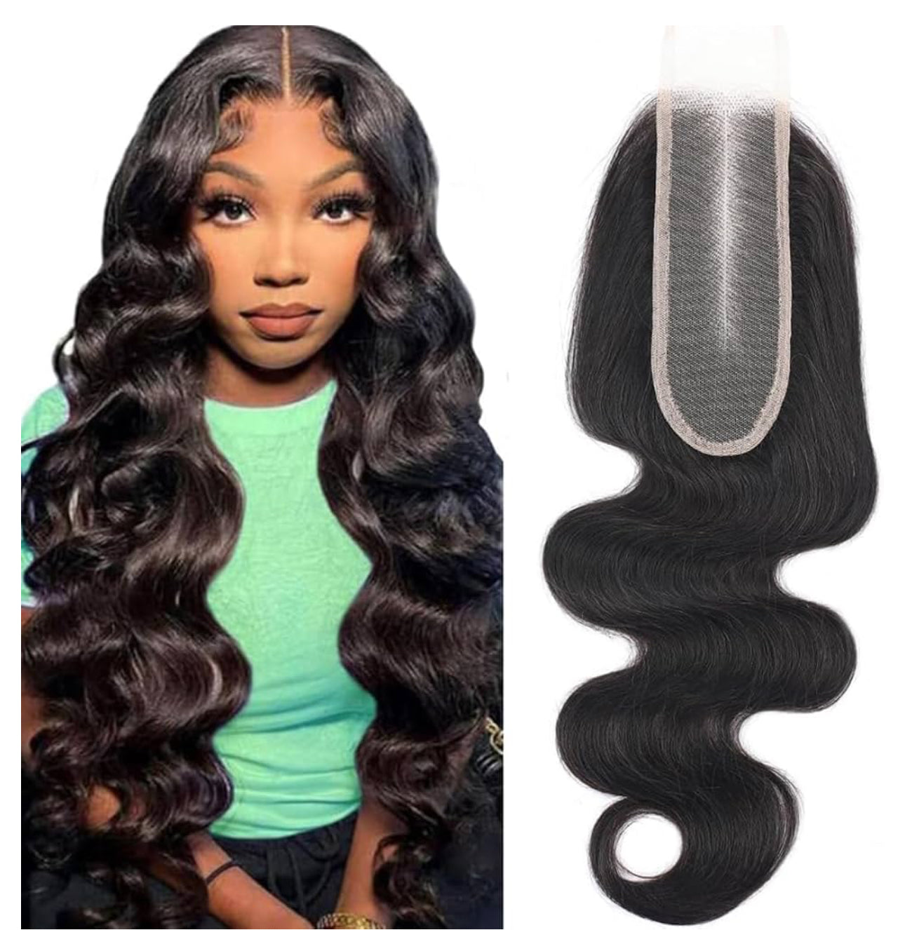 Brazilian Body Wave 2x6 Transparent Closure